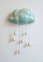 A ceramic cloud with raindrops. by meanwhileplaces on Etsy