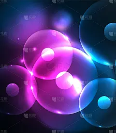 模糊发光的圆圈，数字抽象背景