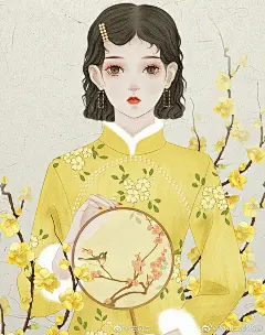 二十四节气暖冬花卉古风少女旗袍插画《下篇》～每种花卉都有它存在的意义～治愈系暖冬，希望这个冬天能够温暖到你～
作者@Myrica小杨眉 
 #插画##壁纸##古风分享[超话]##古风图片# ​​​