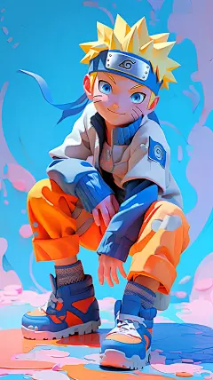 3D插画|嘻哈风格|漩涡鸣人