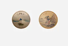 复古遮阳伞高清素材 复古 山水画 文艺 遮阳伞 免抠png 设计图片 免费下载