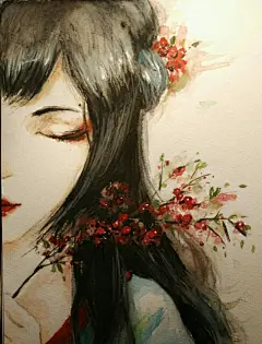 可定制：水彩人物画，彩铅人物画，素描人物画，各种装饰画，电脑手绘人物CG插画，手绘石头！QQ：1483474113/可爱/可爱