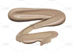 浅米色化妆品涂抹在白色背景下的奶油粉底。浅米色奶油基础纹理在白色背景下分离