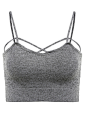 Grey Spaghetti Strap Knit Crop Lingerie pictures