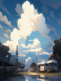 爱睡得小胖采集到{AI系列}现代插画(场景)(卡通,写实)