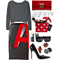 A fashion look from September 2014 featuring drape sweater, panel skirt and black velvet shoes. Browse and shop related looks.