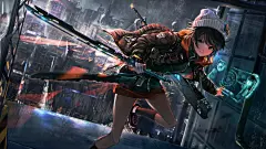 小女孩战士超清二次元动漫壁纸