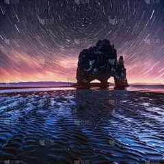 非凡的,冰岛国,岩石,海洋,幻想,海岸线,北,惊骇,巨魔,说话