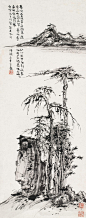 陆俨少 仿云林笔意 立轴 水墨纸本作品欣赏