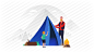 father-and-son-setting-up-tent-ui-banner-preview #人物# #扁平# 采集@GrayKam