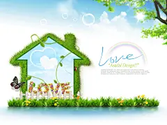 love绿色的春季春天自然风光背景
