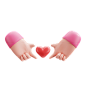 Two hand with love hand gesture 3D Illustration