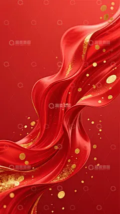 中秋国庆除夕春节喜庆鎏金粒子红金纹理14高清模板免费下载-趣麦麦图