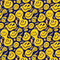 Distorted smile emoticon pattern