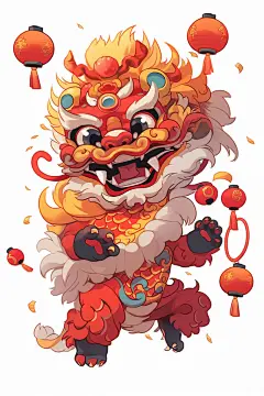 可爱卡通龙2024新年中国龙元素图片