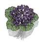 Homage a Durer brooch by Michelle Della Valle. This delicate bunch of  violets includes Amethyst Tsavorite Garnets Diamonds@北坤人素材
