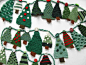 Knitting: Christmas Tree Advent Garland