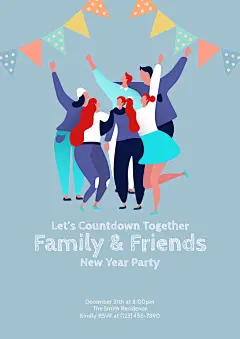 Fashion Simple Style New Year Party Poster