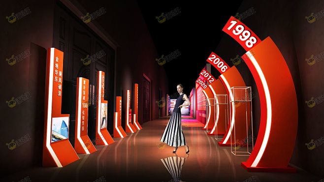 年会尾牙欢迎区活动舞台舞美3d效果图