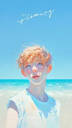自由是蓝色的。#治愈系 #插画 #壁纸 #蓝色@喵姐是只猫，采集@屿堍