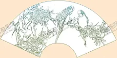 扇面 【酷图网】古风,插画,花鸟装饰画,扇面,画,折扇,折扇古风插画,扇面线稿,工笔,山水,花鸟画,牡丹