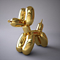 Jeff Koons - 'DOG' ONE OF HIS 'BALLOON ANIMAL SERIES' 5 IN ALL(?)IN X5 DIFF COL'S PER ANIMAL, REFLECTING THEIR DIFFERENT EMOTIONS /THEY'RE MADE FROM CONCRETE & THEN PAINTED W' METALLIC REFLECTIVE PAINT - LOOK GREAT!<3<3<3: 