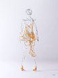 [米田/主动设计整理]the WIRES v3: ethereal : Ethereal is my new personal project that continues the exploration of building sculptures from wires.My goal was to create a series of sensual woman sculptures using gold and silver wires. Where silver represents body, 