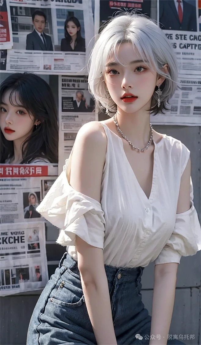 AI绘画 | 高冷银发报姐-花瓣网