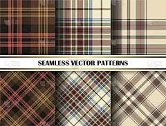 Seamless vector plaid patterns. Set of tartan back