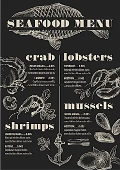 11幅西餐厅流行线描美食手绘EPS矢量素材- (3)