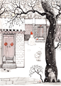 打雪仗 ~ 插画家园 肚子《小小胡同》