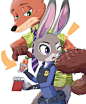 ZOOTOPIA~#JUDY#&#NICK##疯狂动物城##ZOOTOPIA##迪士尼动画##原创手绘# #同人##3D电影##插画##人设##漫画##朱迪##尼克#