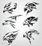 鹰头纹身图案矢量素材