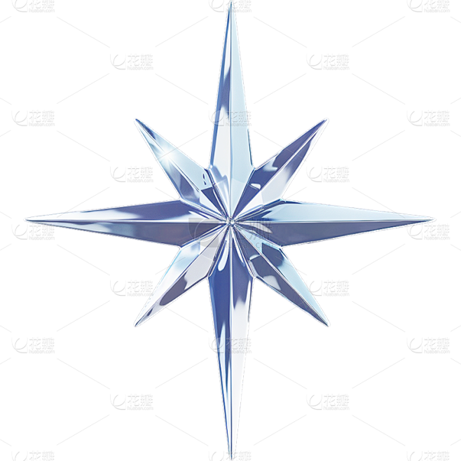 通用立体水晶星星元素素材