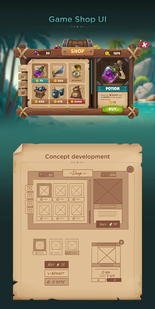 Game UI/UX-花瓣网