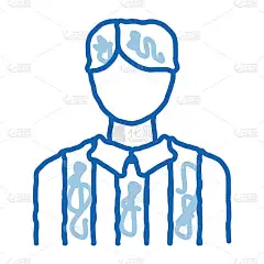 足球仲裁人涂鸦图标手绘插图