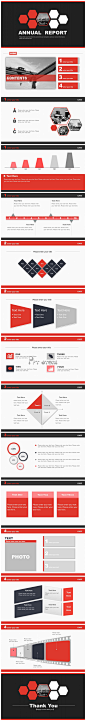 2014红黑经典商务创意多图表通用汇报模板