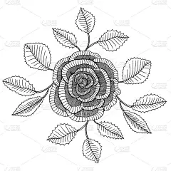 手绘花园玫瑰花