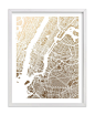 "New York City Map" - Foil-pressed Art Print by Alex Elko Design. : "New York City Map" - Foil-pressed Art Print by Alex Elko Design in beautiful frame options and a variety of sizes.