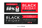 Collection of flat design black friday banners