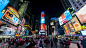 紐約時代廣場，曼哈頓，美國，摩天大樓，街頭，人，夜 桌布 - 3840x2160 UHD 4K 極清