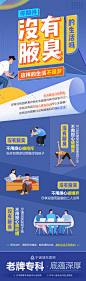 腋臭治愈不是梦孟菲斯风格插画H5海报