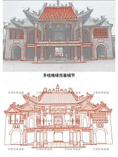 图片转线稿之戏台 - 小红书