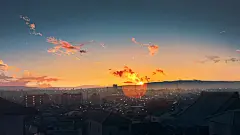 天空 夕阳 插画风景4k动漫壁纸3840x2160