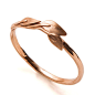 Leaves Ring - 14K Rose Gold Ring, unisex ring, wedding ring, wedding band, leaf ring, filigree, antique,art nouveau,vintage,organic,recycled