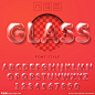 透明玻璃质感字母设计矢量