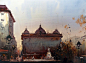 dusan-djuakric-morning-at-square-belgrade-watercolor-56x76-cm.jpg (793×580)