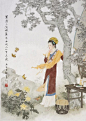 著名国画家、连环画家——项维仁和他的工笔重彩仕女画