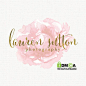 premade watercolor rose logo design gold by stylemesweetdesign: 
