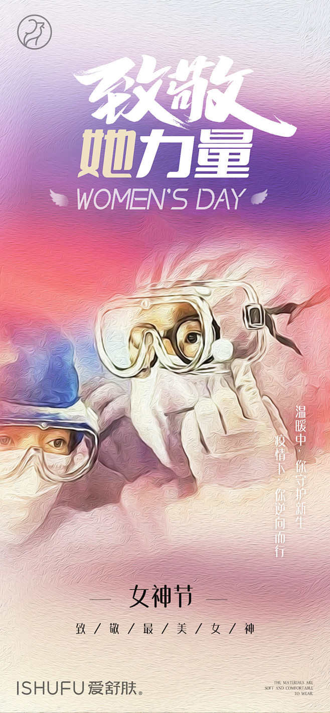 3月8 妇女节 三八女王节 女神节 致敬她力量 医护 抗疫 逆向而行